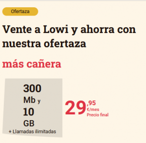 Ofertas fibra y móvil LOWI